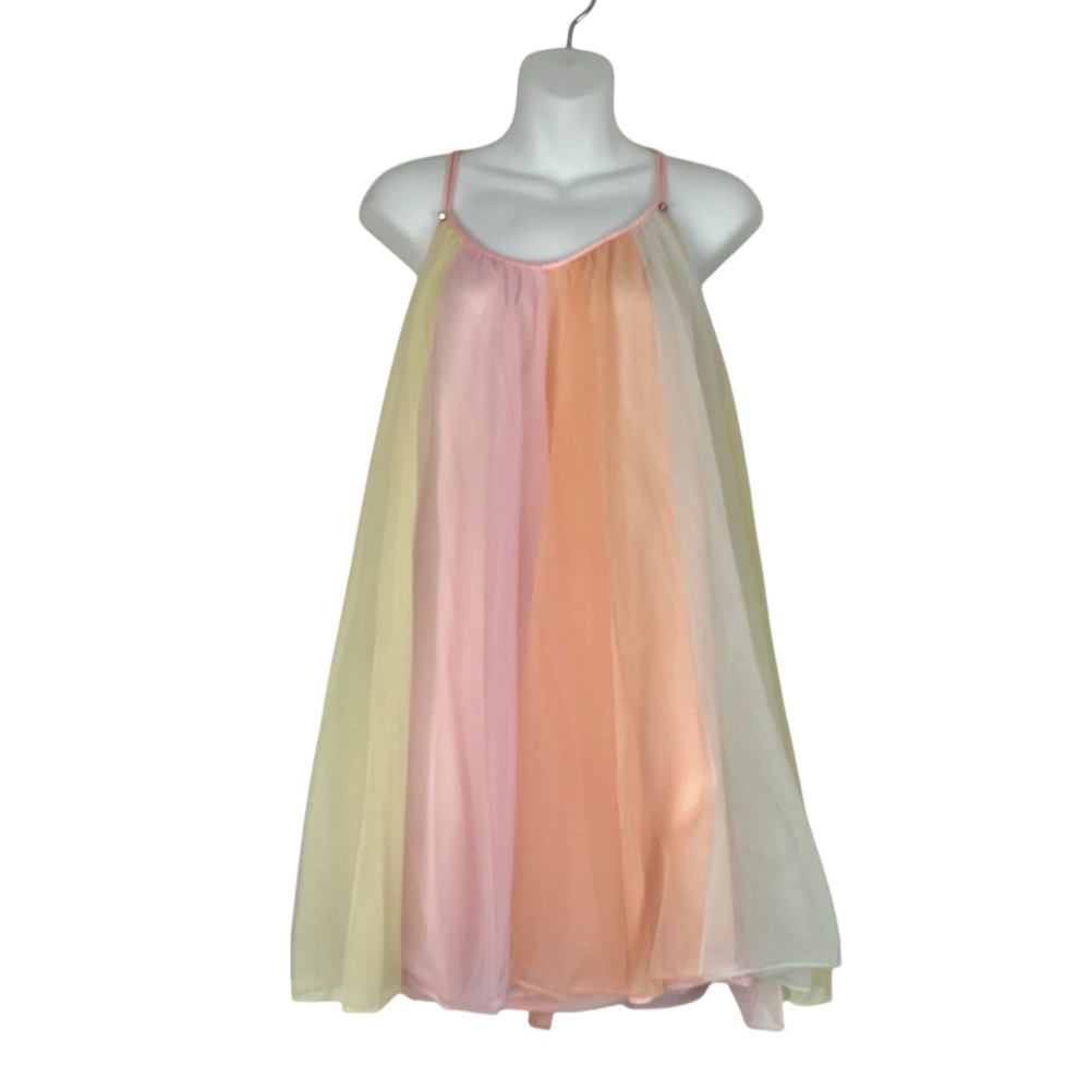 Vintage Sheer Pastel Rainbow Nightgown - Women's Intimates From Collector.